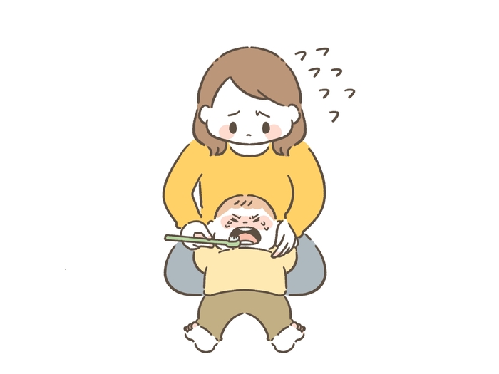 仕上げ磨きって大変！？