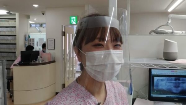 フェイスガードで感染防止！　周智郡森町